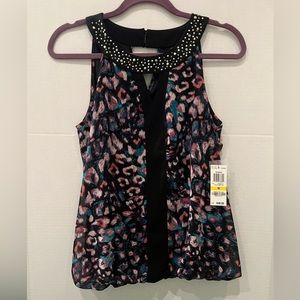 NEW WITH TAGS Thalia Sodi brand. Balloon hem. Colorful leopard print.